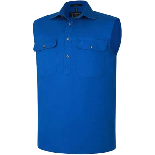 WORKWEAR, SAFETY & CORPORATE CLOTHING SPECIALISTS  - Pilbara Men's Closed Front Sleeveless Shirt