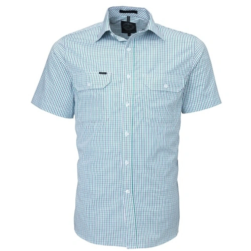 WORKWEAR, SAFETY & CORPORATE CLOTHING SPECIALISTS  - Men's Front Flap Dual Pocket, Classic Fit, Short Sleeve Shirt