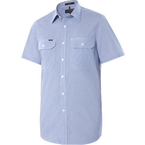WORKWEAR, SAFETY & CORPORATE CLOTHING SPECIALISTS  - Pilbara Mens Y/D Check, Dual Pocket, S/S Shirt