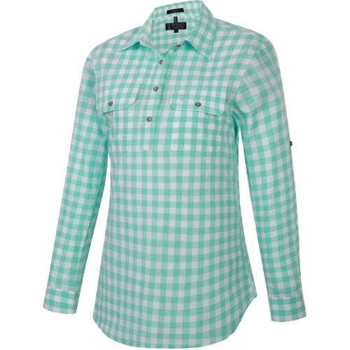 WORKWEAR, SAFETY & CORPORATE CLOTHING SPECIALISTS  - Pilbara Women's Y/D Check C/F L/S Shirt