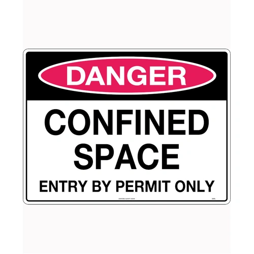 WORKWEAR, SAFETY & CORPORATE CLOTHING SPECIALISTS  - 300x225mm - Metal - Danger Confined Space Entry by Permit Only